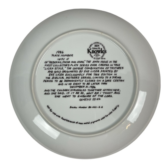 Knowles plate - Rebekah, Jacob and Esau - Picture 2 of 2